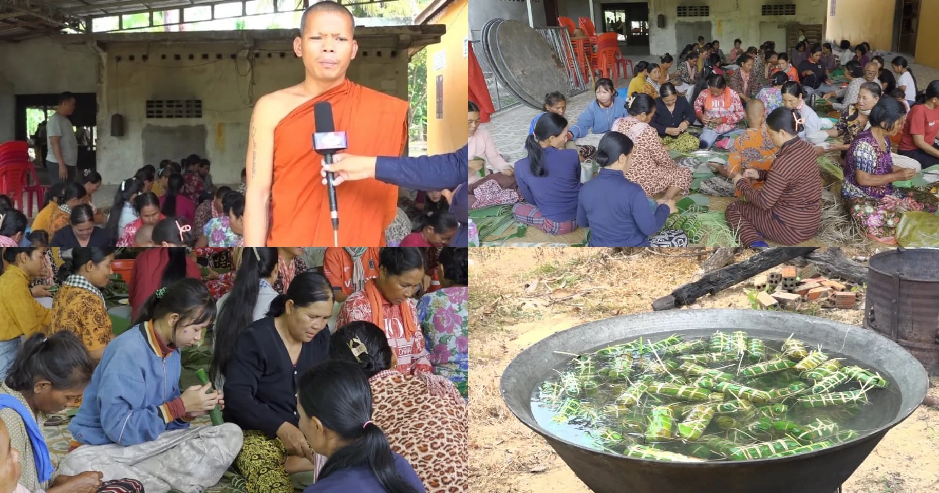 ពលរដ្ឋក្នុងឃុំត្បែង ស្រុកបន្ទាយស្រី រួមគ្នាវេចនំអន្សម ១,៥០០ ដើម្បីជូនវីរកងទ័ពជួរមុខការពារទឹកដី