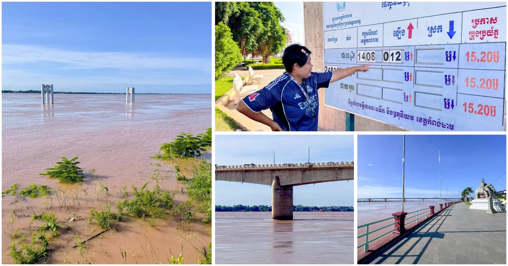ទឹកទន្លេមេគង្គខេត្តកំពង់ចាម បន្តហក់ឡើងដល់ ១៤,០៨ ម៉ែត្រ ខណៈកម្ពស់ទឹកត្រូវប្រកាសប្រុងប្រយ័ត្ន ១៥,២០ម៉ែត្រ